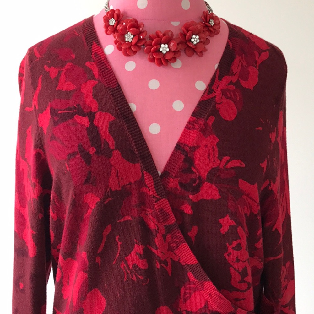 Talbots cotton modal blend crossover sweater MED
